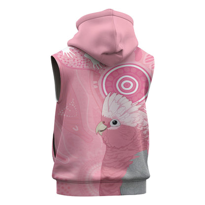Australia Breast Cancer Support Sleeveless Zip Hoodie Galah Faith Hope Love Pink Month