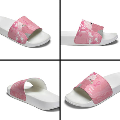 Australia Breast Cancer Support Slide Sandals Galah Faith Hope Love Pink Month
