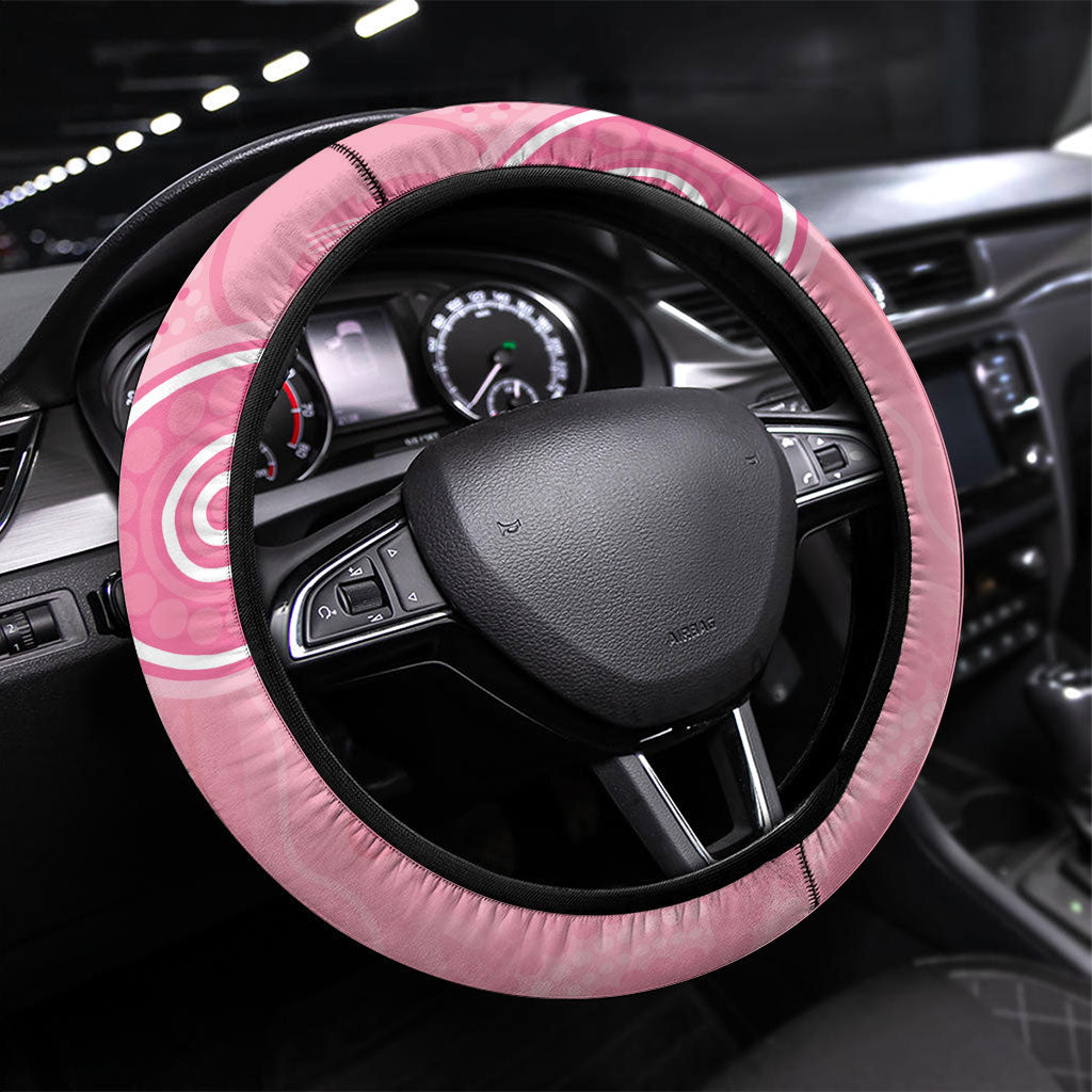 Australia Breast Cancer Support Steering Wheel Cover Galah Faith Hope Love Pink Month