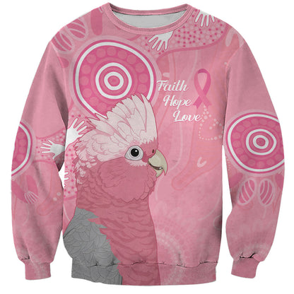 Australia Breast Cancer Support Sweatshirt Galah Faith Hope Love Pink Month