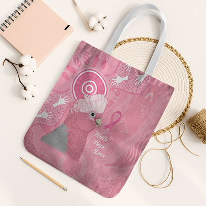 Australia Breast Cancer Support Tote Bag Galah Faith Hope Love Pink Month