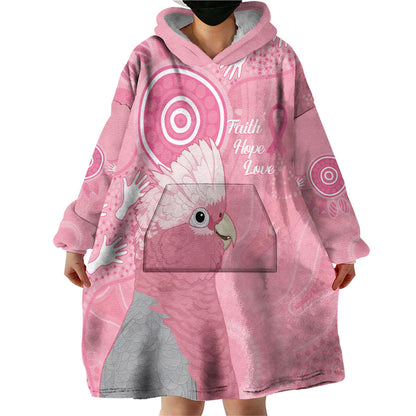 Australia Breast Cancer Support Wearable Blanket Hoodie Galah Faith Hope Love Pink Month
