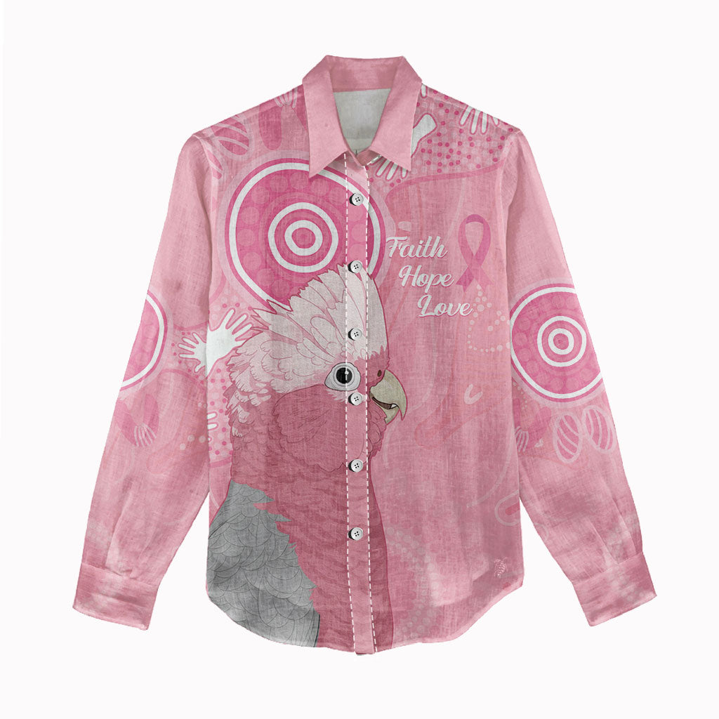 Australia Breast Cancer Support Women Casual Shirt Galah Faith Hope Love Pink Month