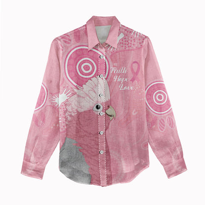 Australia Breast Cancer Support Women Casual Shirt Galah Faith Hope Love Pink Month