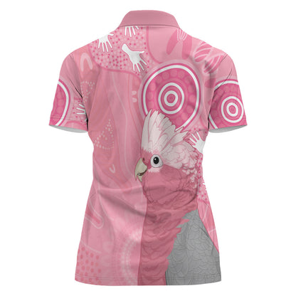 Australia Breast Cancer Support Women Polo Shirt Galah Faith Hope Love Pink Month