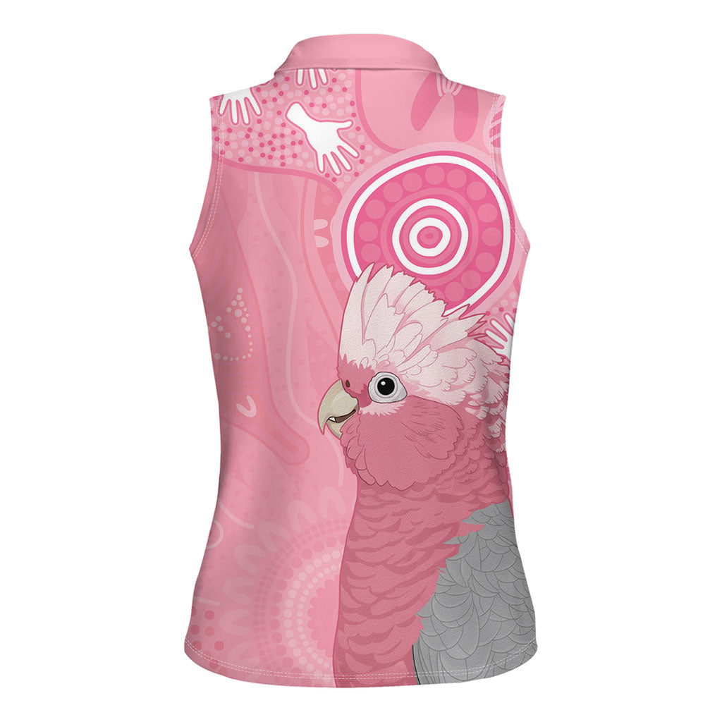 Australia Breast Cancer Support Women Sleeveless Polo Shirt Galah Faith Hope Love Pink Month