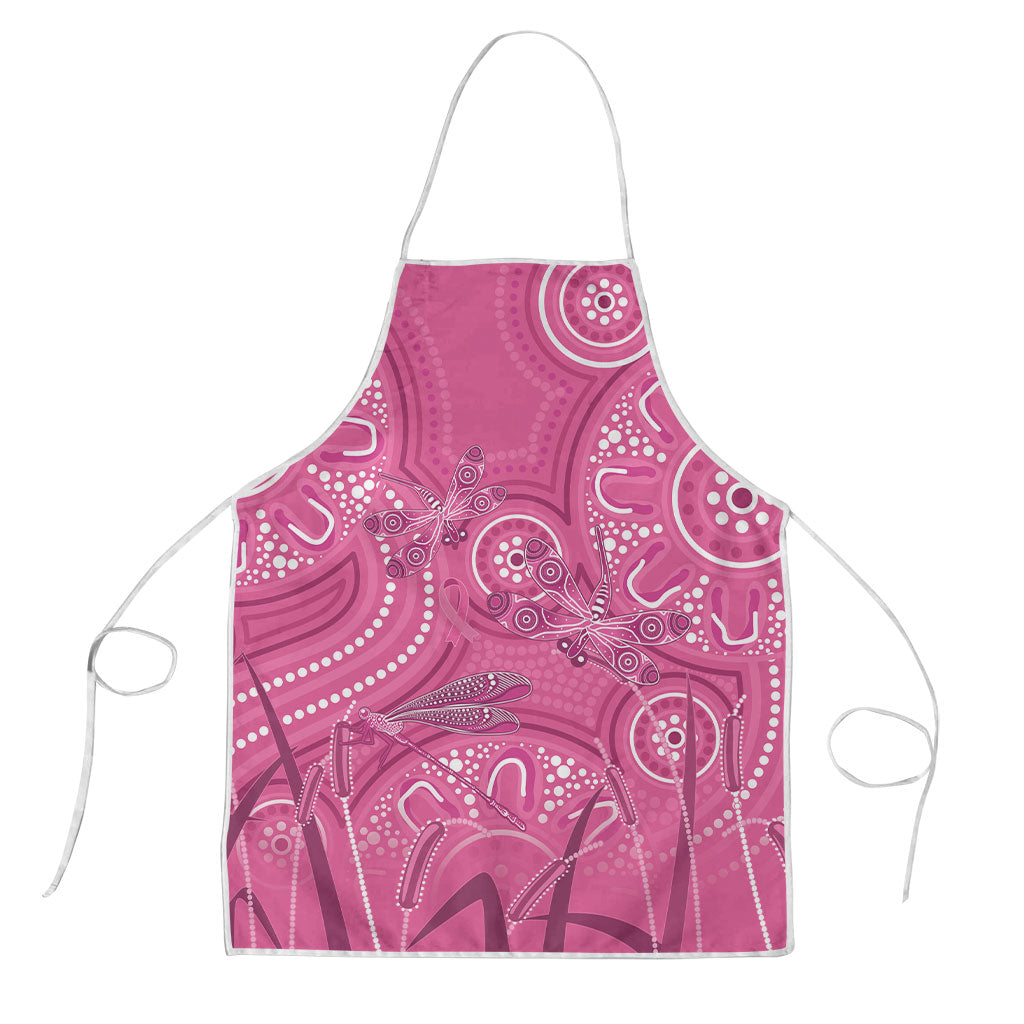 Australia Indigenous Pink Month Apron Breast Cancer Aboriginal Dragonflies Ribbon