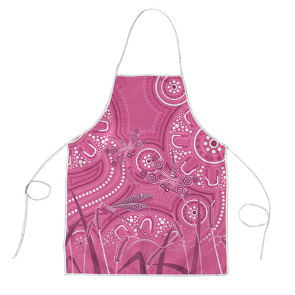 Australia Indigenous Pink Month Apron Breast Cancer Aboriginal Dragonflies Ribbon