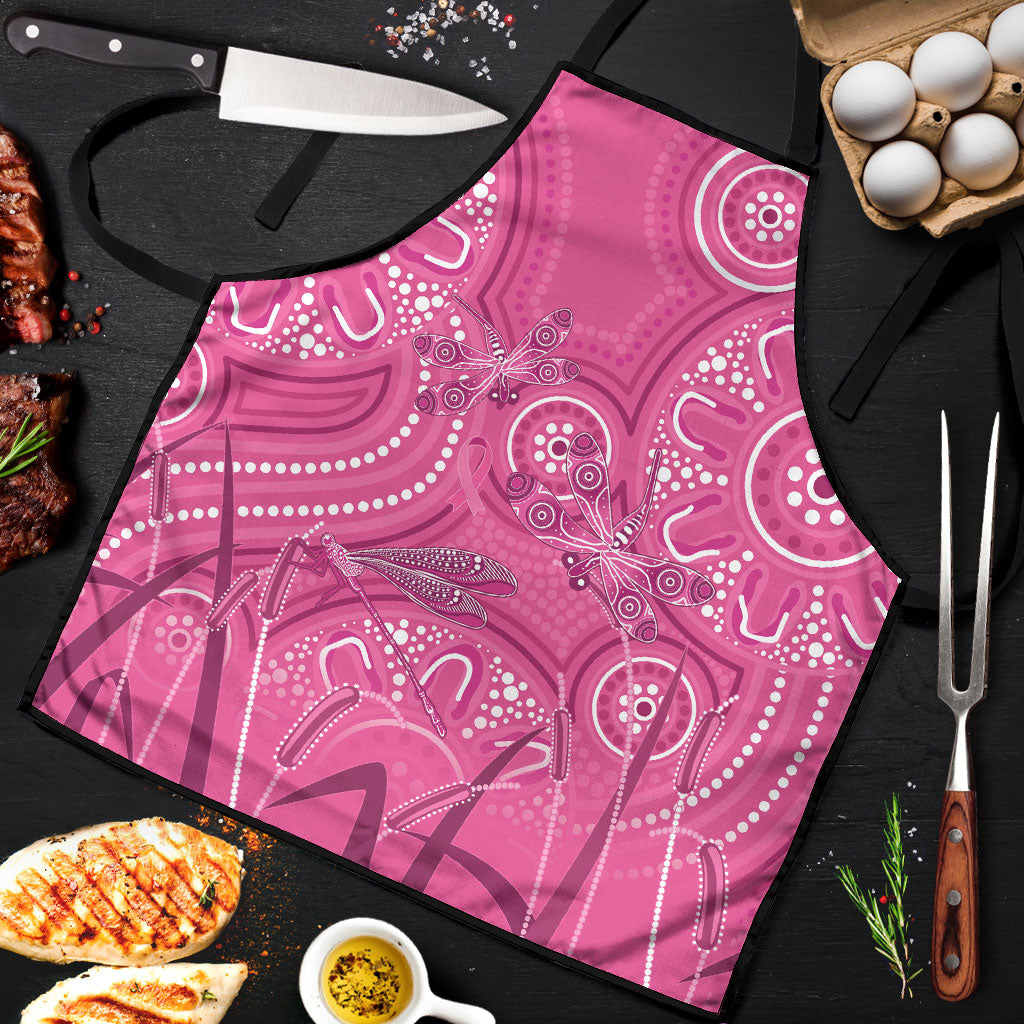 Australia Indigenous Pink Month Apron Breast Cancer Aboriginal Dragonflies Ribbon