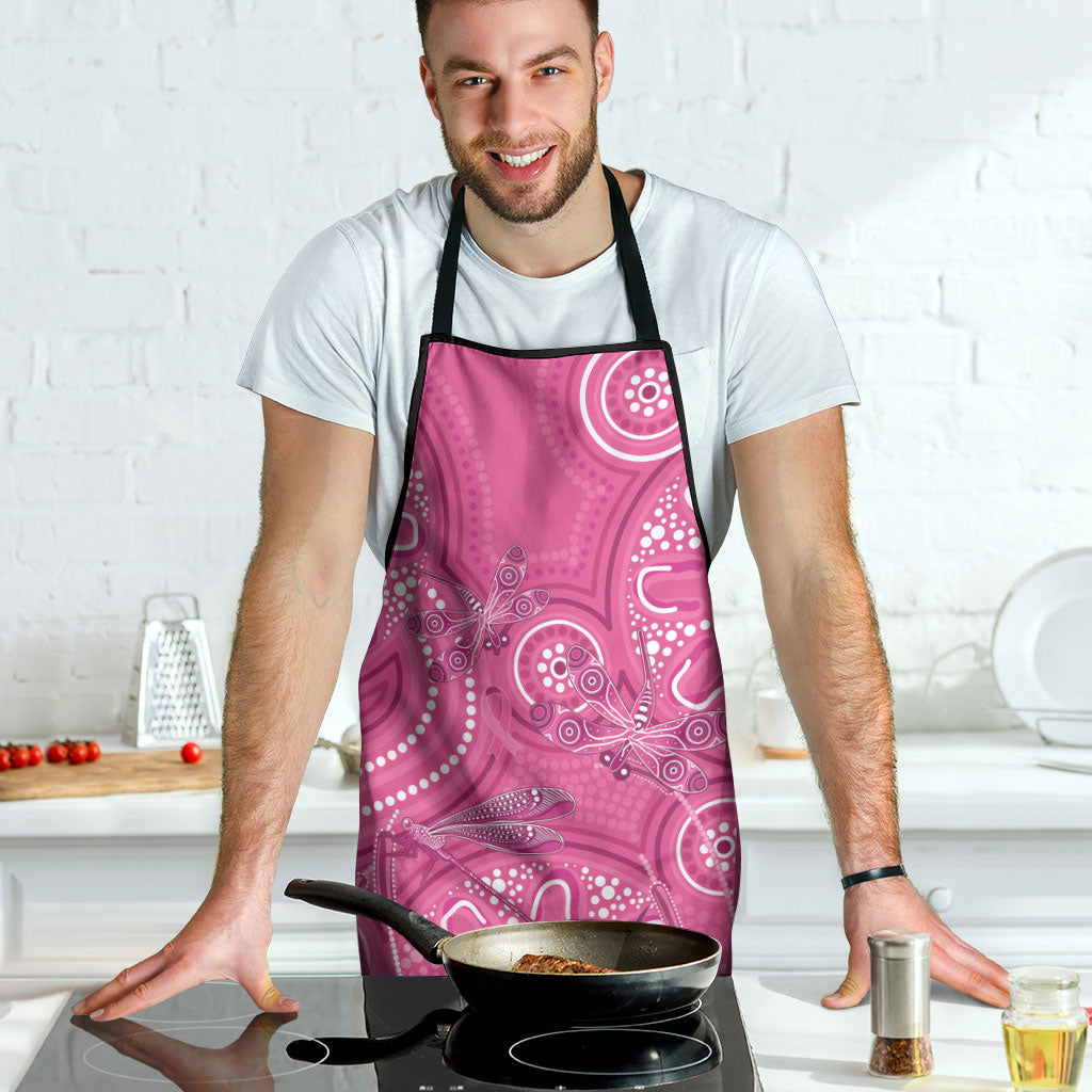 Australia Indigenous Pink Month Apron Breast Cancer Aboriginal Dragonflies Ribbon