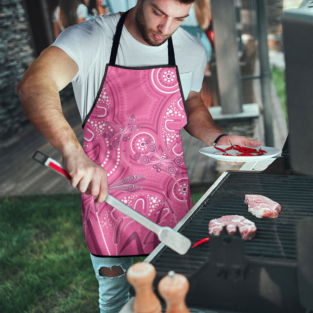 Australia Indigenous Pink Month Apron Breast Cancer Aboriginal Dragonflies Ribbon