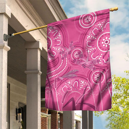 Australia Indigenous Pink Month Garden Flag Breast Cancer Aboriginal Dragonflies Ribbon
