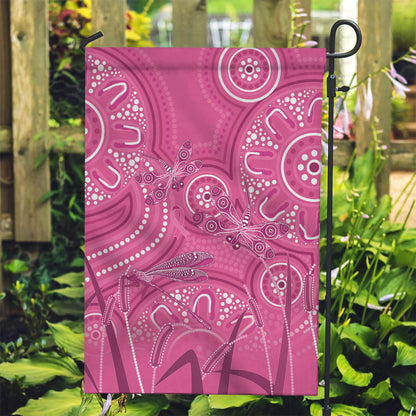 Australia Indigenous Pink Month Garden Flag Breast Cancer Aboriginal Dragonflies Ribbon