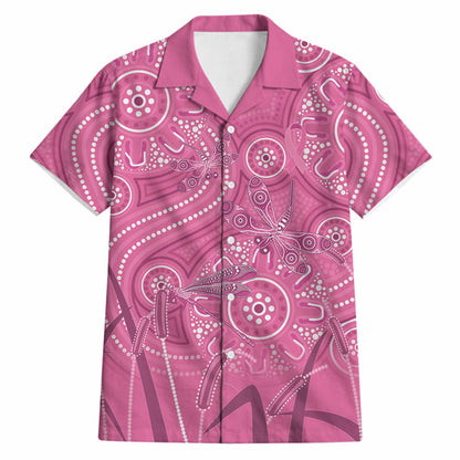 Australia Indigenous Pink Month Hawaiian Shirt Breast Cancer Aboriginal Dragonflies Ribbon