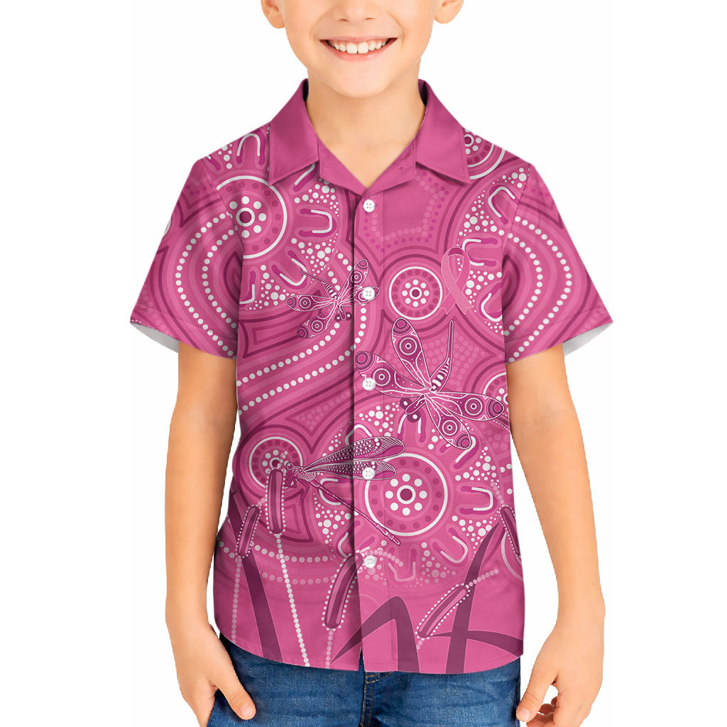 Australia Indigenous Pink Month Hawaiian Shirt Breast Cancer Aboriginal Dragonflies Ribbon