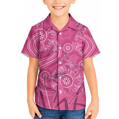 Australia Indigenous Pink Month Hawaiian Shirt Breast Cancer Aboriginal Dragonflies Ribbon