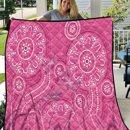 Australia Indigenous Pink Month Quilt Breast Cancer Aboriginal Dragonflies Ribbon
