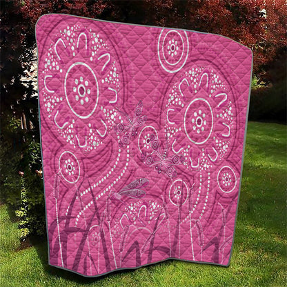 Australia Indigenous Pink Month Quilt Breast Cancer Aboriginal Dragonflies Ribbon