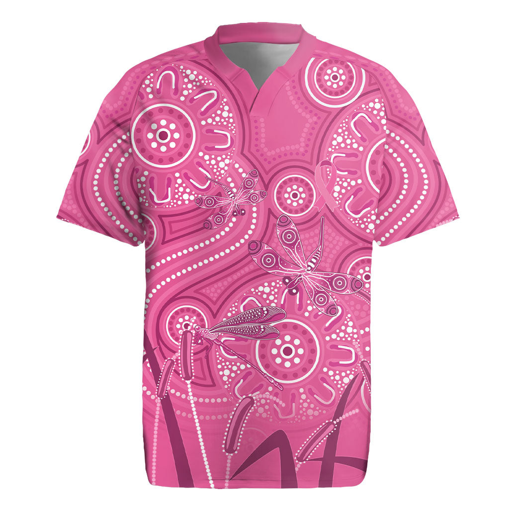Australia Indigenous Pink Month Rugby Jersey Breast Cancer Aboriginal Dragonflies Ribbon