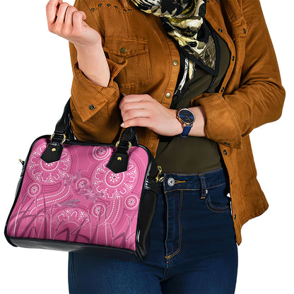 Australia Indigenous Pink Month Shoulder Handbag Breast Cancer Aboriginal Dragonflies Ribbon
