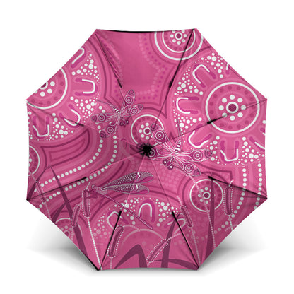 Australia Indigenous Pink Month Umbrella Breast Cancer Aboriginal Dragonflies Ribbon