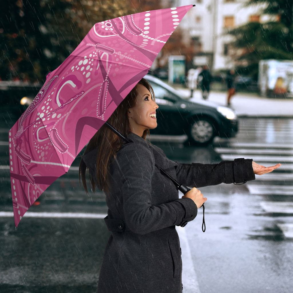 Australia Indigenous Pink Month Umbrella Breast Cancer Aboriginal Dragonflies Ribbon