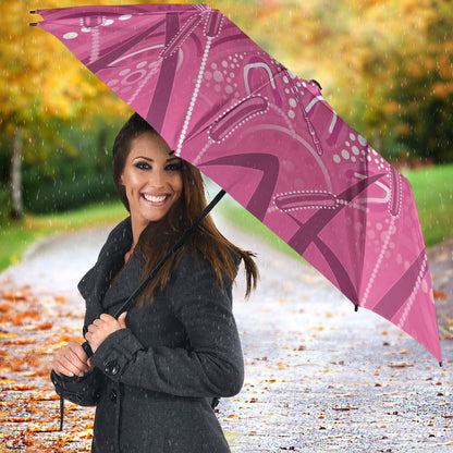 Australia Indigenous Pink Month Umbrella Breast Cancer Aboriginal Dragonflies Ribbon