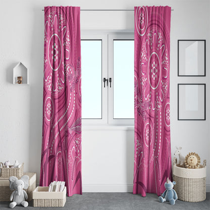 Australia Indigenous Pink Month Window Curtain Breast Cancer Aboriginal Dragonflies Ribbon