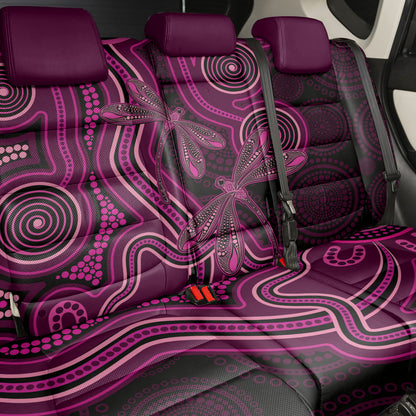 Australia Breast Cancer Support Back Car Seat Cover Pink Dragonflies Aboriginal Art