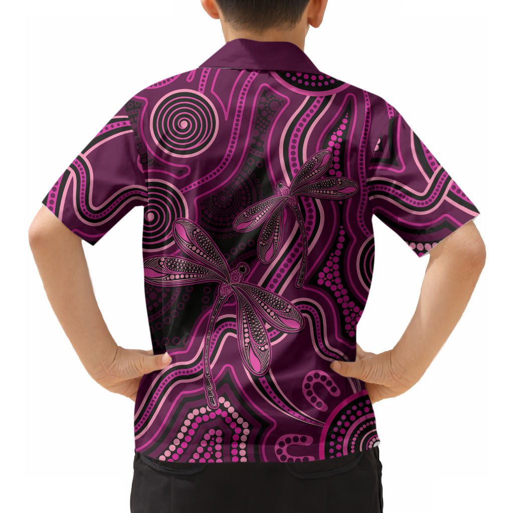 Australia Breast Cancer Support Hawaiian Shirt Pink Dragonflies Aboriginal Art