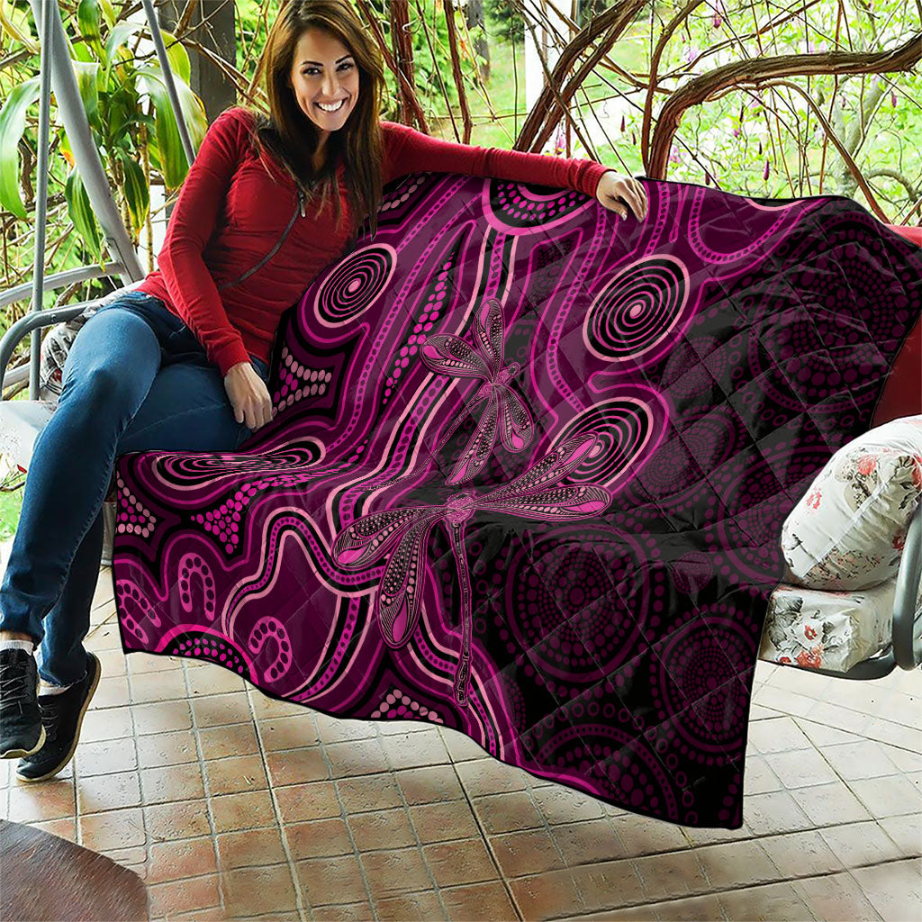 Australia Breast Cancer Support Quilt Pink Dragonflies Aboriginal Art