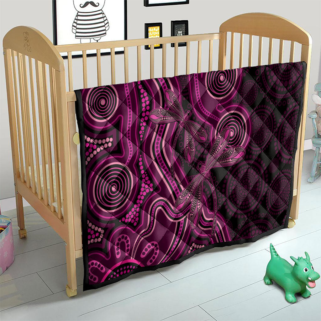 Australia Breast Cancer Support Quilt Pink Dragonflies Aboriginal Art