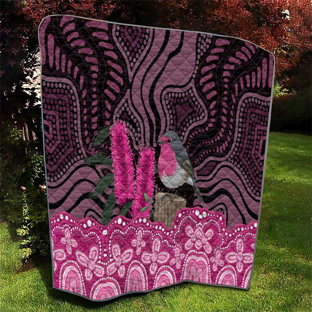 Australia Indigenous Quilt Breast Cancer Pink Robin Bottlebrush Aboriginal Art