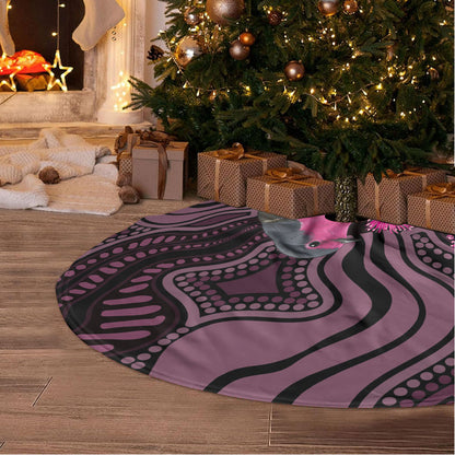 Australia Indigenous Tree Skirt Breast Cancer Pink Robin Bottlebrush Aboriginal Art