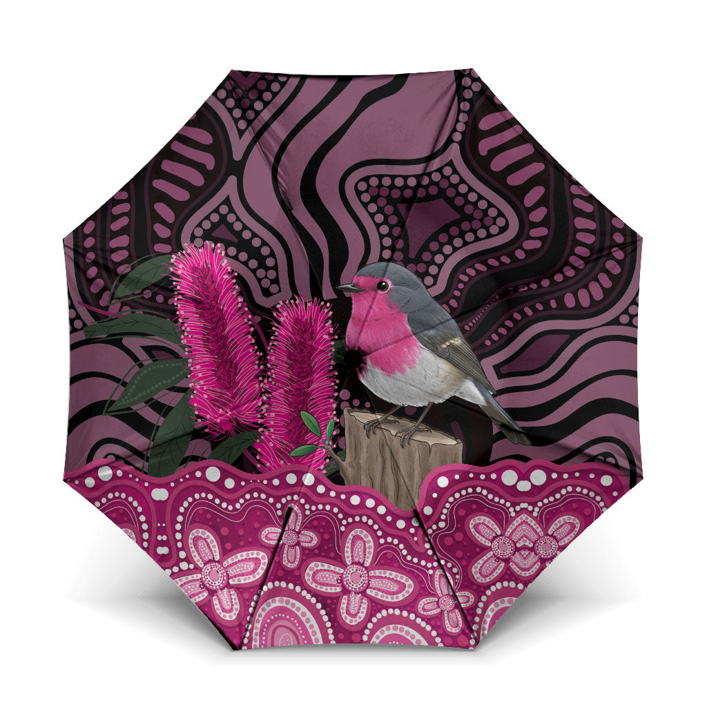 Australia Indigenous Umbrella Breast Cancer Pink Robin Bottlebrush Aboriginal Art