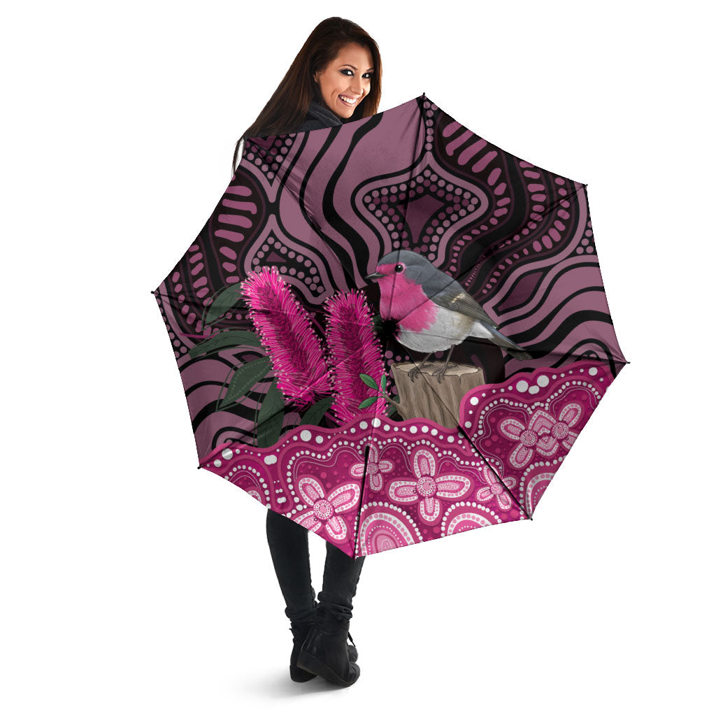 Australia Indigenous Umbrella Breast Cancer Pink Robin Bottlebrush Aboriginal Art