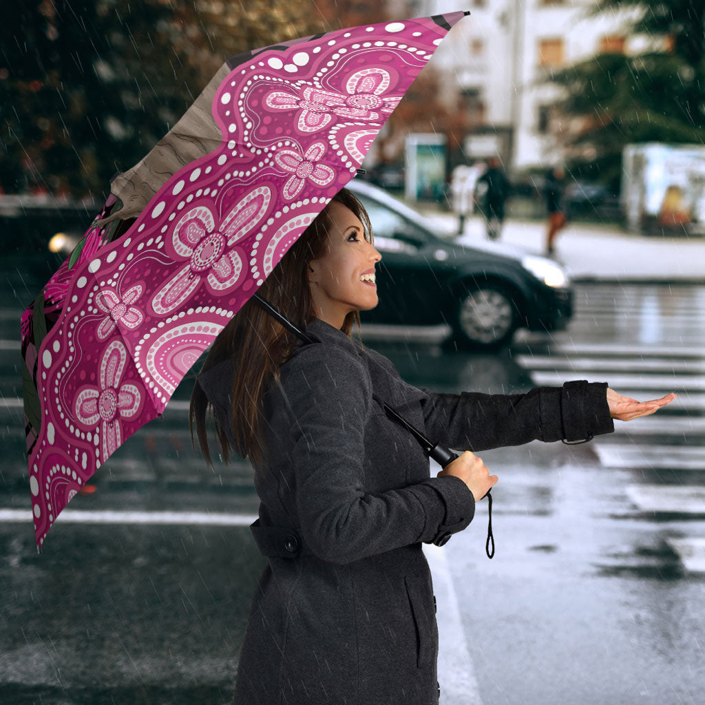 Australia Indigenous Umbrella Breast Cancer Pink Robin Bottlebrush Aboriginal Art