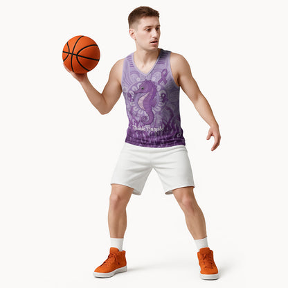 Australia Epilepsy Support Basketball Jersey Seahorse Think Purple Ribbon Aboriginal