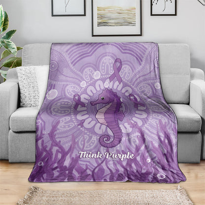 Australia Epilepsy Support Blanket Seahorse Think Purple Ribbon Aboriginal
