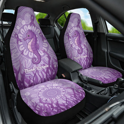 Australia Epilepsy Support Car Seat Cover Seahorse Think Purple Ribbon Aboriginal
