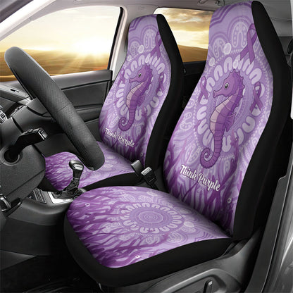 Australia Epilepsy Support Car Seat Cover Seahorse Think Purple Ribbon Aboriginal