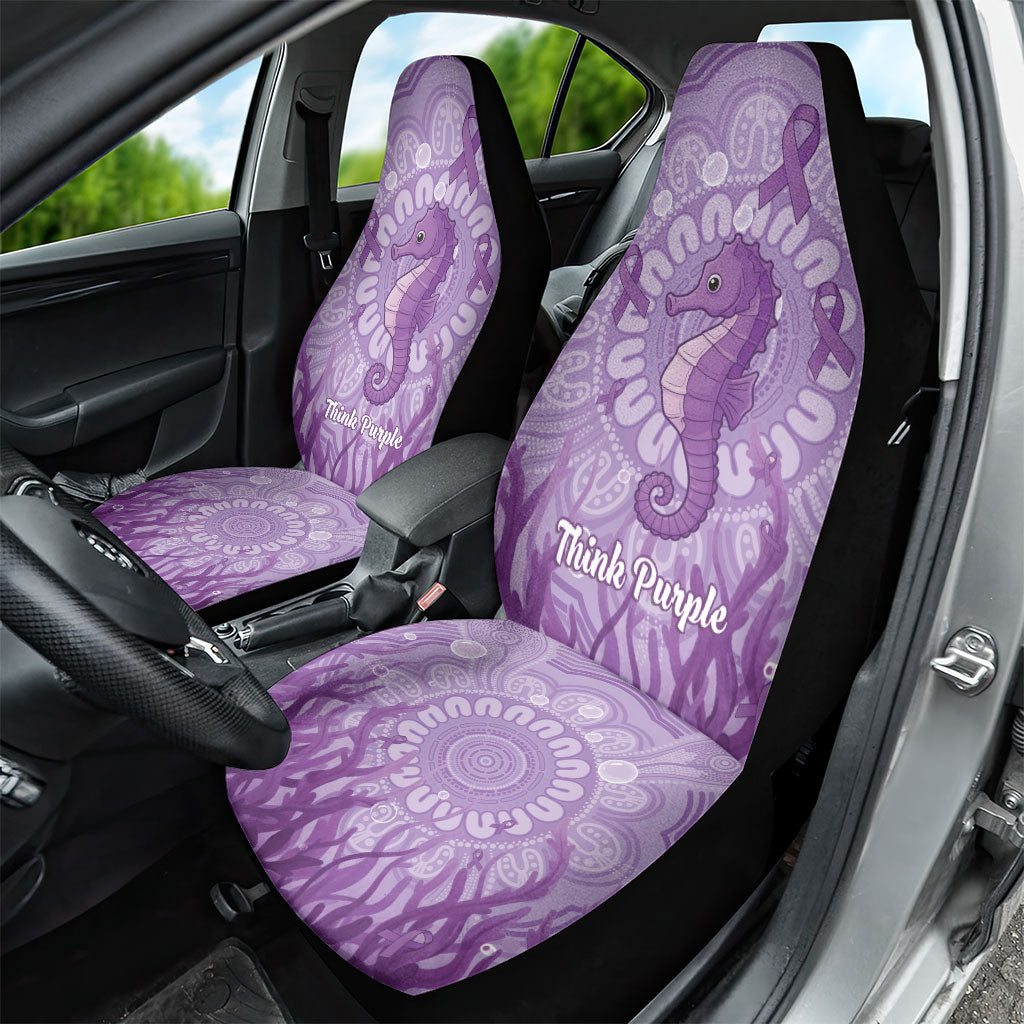 Australia Epilepsy Support Car Seat Cover Seahorse Think Purple Ribbon Aboriginal