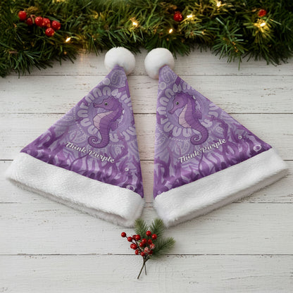 Australia Epilepsy Support Christmas Santa Hat Seahorse Think Purple Ribbon Aboriginal
