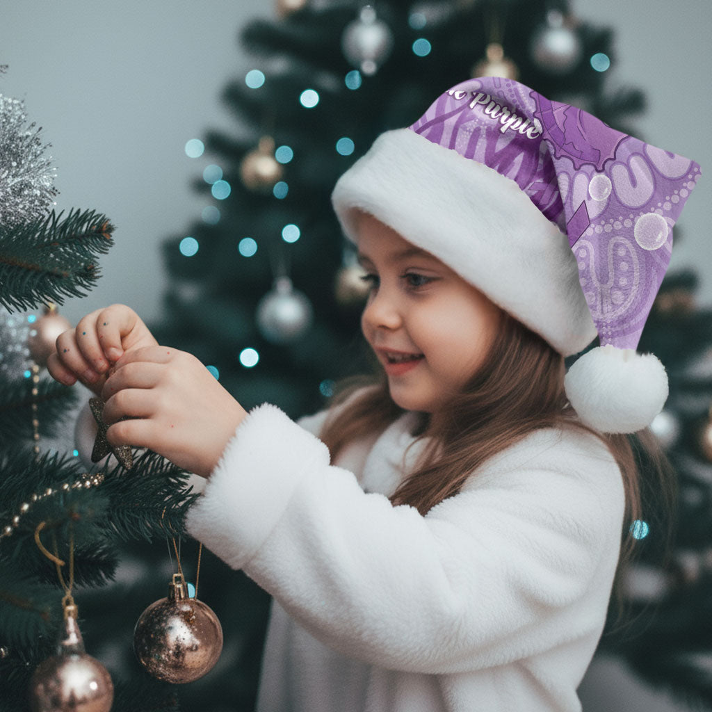 Australia Epilepsy Support Christmas Santa Hat Seahorse Think Purple Ribbon Aboriginal