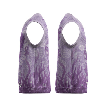 Australia Epilepsy Support Christmas Knitted V-Neck Vest Seahorse Think Purple Ribbon Aboriginal