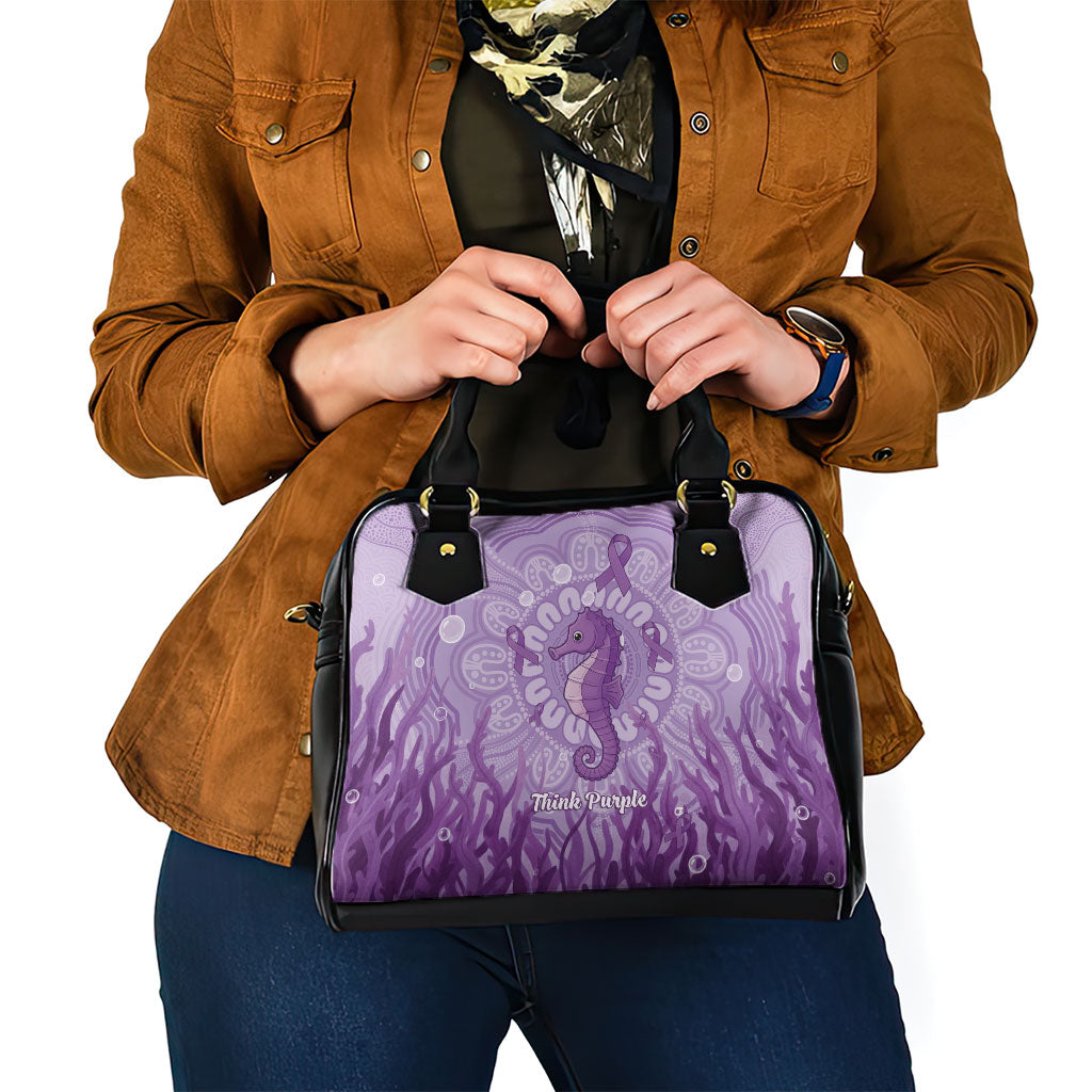 Australia Epilepsy Support Shoulder Handbag Seahorse Think Purple Ribbon Aboriginal