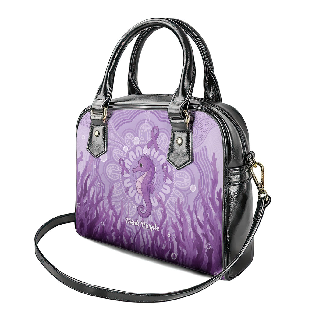 Australia Epilepsy Support Shoulder Handbag Seahorse Think Purple Ribbon Aboriginal