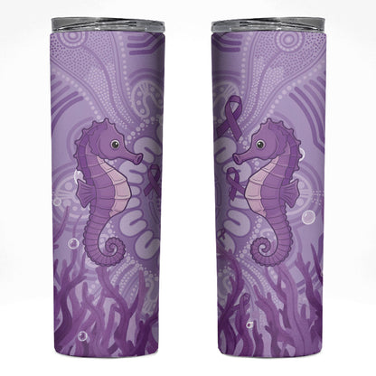 Australia Epilepsy Support Skinny Tumbler Seahorse Think Purple Ribbon Aboriginal