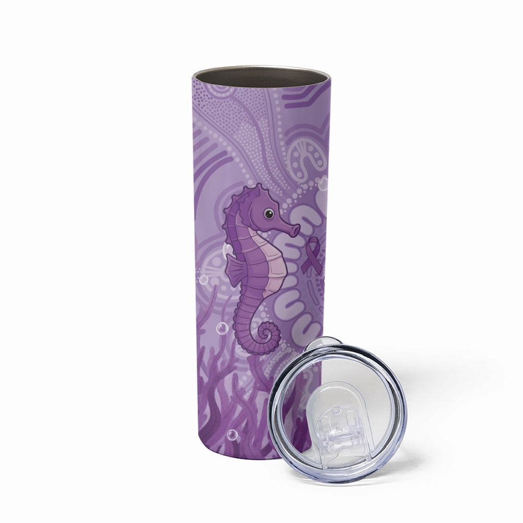 Australia Epilepsy Support Skinny Tumbler Seahorse Think Purple Ribbon Aboriginal