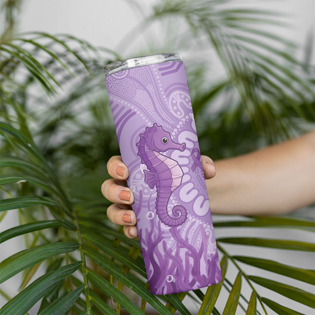 Australia Epilepsy Support Skinny Tumbler Seahorse Think Purple Ribbon Aboriginal